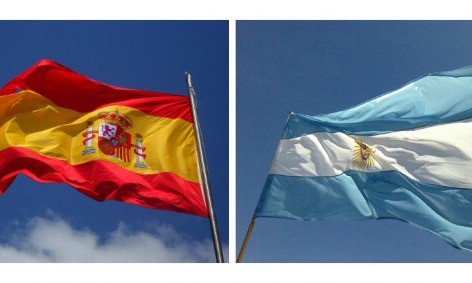 Flags Spain Argentina