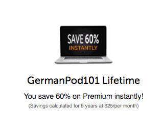 60 percent off GermanPod101 Screenshot